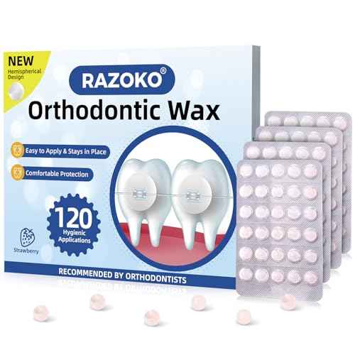 RAZOKO Orthodontic Wax for Braces Wax Dots 120 Individual Hygienic Packaging Dental Wax