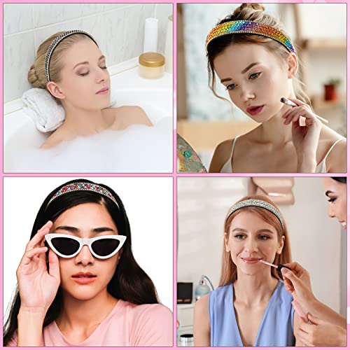 Waydress 4 Pieces Rhinestone Headband for women Glitter Sparkly Rhinestone Hairbands Bling Diamond Crystal Headwear for Women Girls Hair Accessories Birthday Wedding Gifts(Stylish Color)