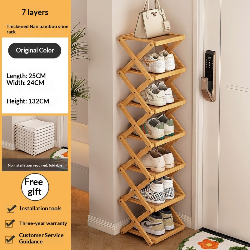Foldable Shoe Rack for Entryway Space Saving No Assembly Needed
