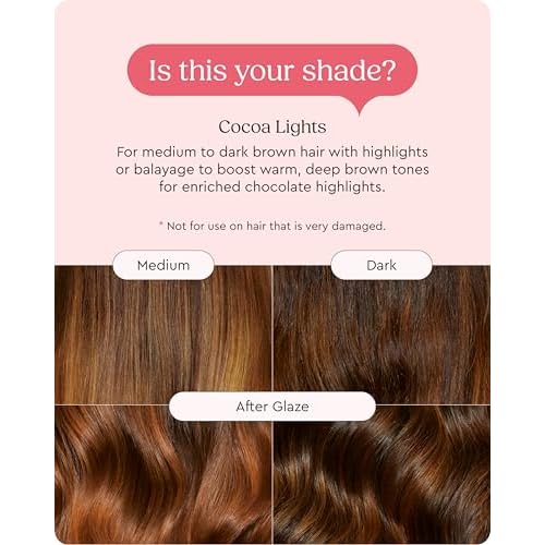 Glaze Super Gloss Color Conditioning Gloss ? Cocoa Lights for Medium to Dark Brown Hair with Highlights ? Rinse Out Semi-Permanent Hair Gloss that Enhances Color and Boosts Shine & Hydration