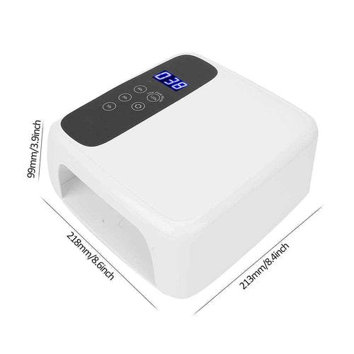LED Display 15600mAh 72W Nail Lamp Gel Nail Polish Dryer, Quick Drying, Infrared Induction, 10s Drying, Streamlined Design (US Plug)