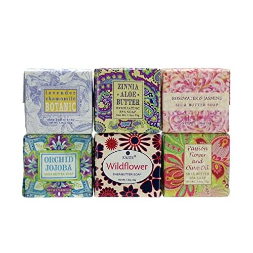 Greenwich Bay Trading Company Spring Garden Bloom Flower Shea Butter Soap Gift Set ? Floral Shea Butter Soap Set of Six ? Luxurious, Moisturizing, and Perfect for Gifting, 1.9oz (Summer)