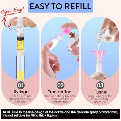6 Pack 8ML Empty Perfume Atomizer Cologne Travel Spray Bottle for Refill Portable Cologne Dispenser Mini Sprayer for Women Men Twist Tpye