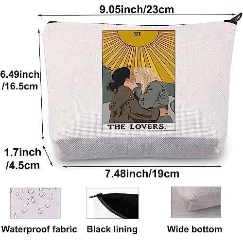 BWWKTOP Villanelle And Eve Tarot Card Cosmetic Makeup Bag The Lovers Tarot Card Makeup Zipper Pouch Bag For TV Show Fans (Villanelle And Eve)