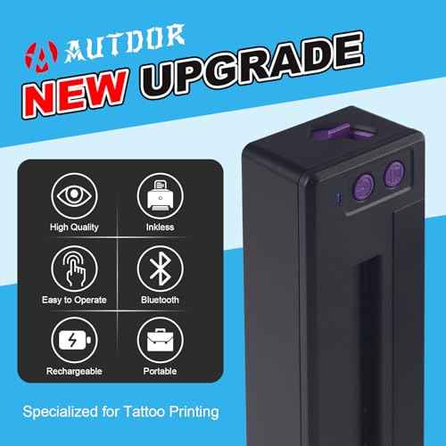 Tattoo Stencil Printer Wireless Tattoo Printer Machine Thermal Printers Compatible with Phone Pad and PC Tattoos Transfer Machine Bluetooth and USB Connectivity for Tattooing Supplies