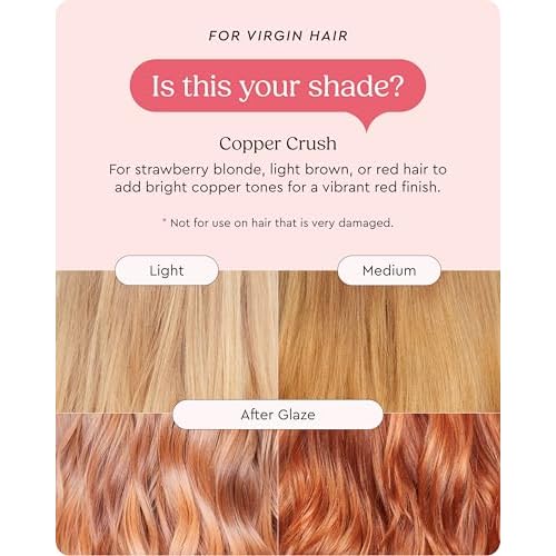 Glaze Supergloss Color Conditioning Gloss With Dispensing Pump ? Hydrating Semi-Permanent Color Hair Gloss & Shine Boost ? Vegan, Cruelty-Free ? 6.4 fl oz - Copper Crush - Bright Copper