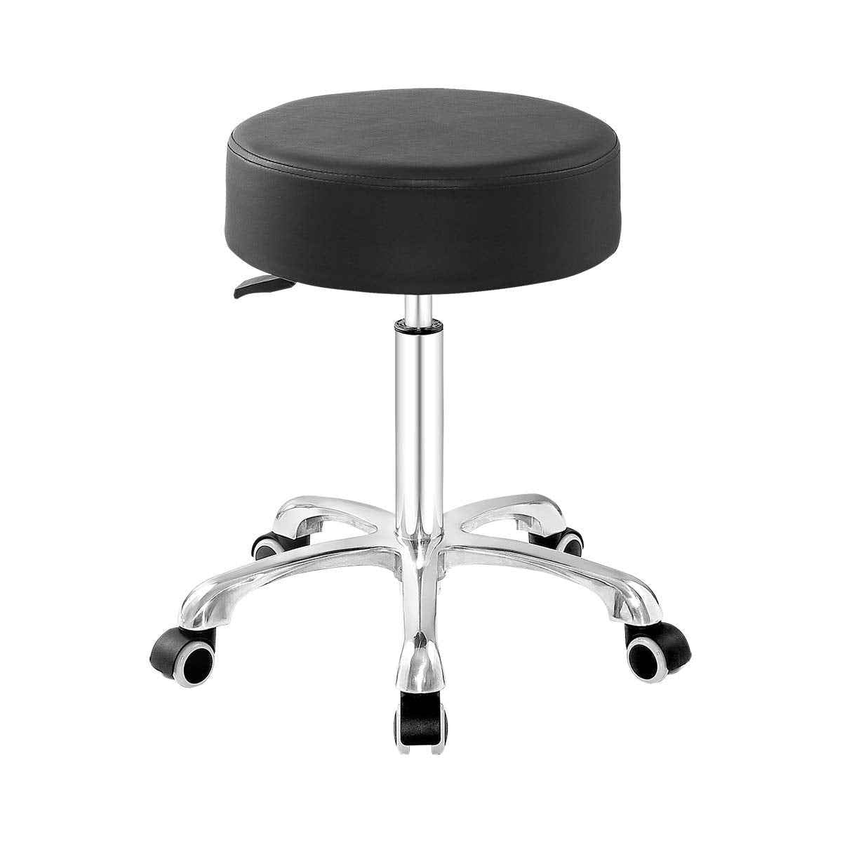 Grace&Grace Height Adjustable Rolling Stool with Wheels and Extra Large Seat for Ultimate Comfort for Salon, Studio, Shop, Kitchen