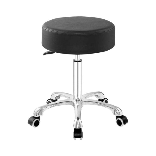 Grace&Grace Height Adjustable Rolling Stool with Wheels and Extra Large Seat for Ultimate Comfort for Salon, Studio, Shop, Kitchen