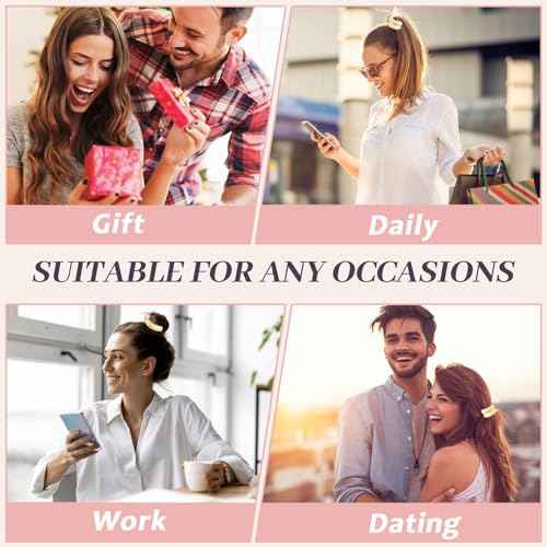 2PCS Metal Hair Tie For Women,Gold Cuffs,Metal Geometric Gold Hair Ties, Hair Accessories Stretchy and Non-Damage Ponytail Holders,Ponytail Cuff Hair Bands For Hair Styling(SET7)