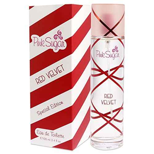 Pink Sugar Red Velvet Perfume for Women, Eau de Toilette, Body Mist, Sweet and Fruity Long-Lasting Scent, Notes of Floral, Strawberry, and Caramel