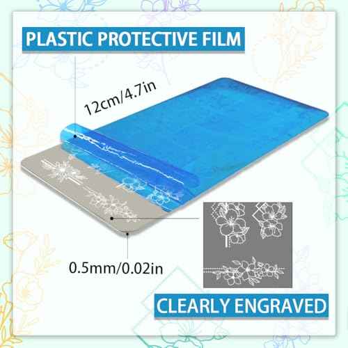 PH PandaHall 3pcs Border Flowers Nail Stamp Plates, Geometric Line Flowers Nail Stamper Plant Nail Art Stencils Print Nail Stencils Stainless Steel Nail Image Plate for Nail Art Design Manicure Salon