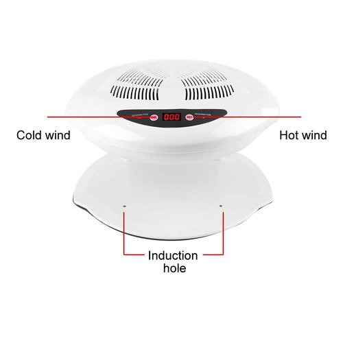 Nail Dryer Hot & Cold Air Nail Dryer Warm-Cool Nail Polis Drying Fan Manicure Tool White UV Gel Nail Lamp for Fingernail & Toenail Gels Based Polishes US Plug 110v