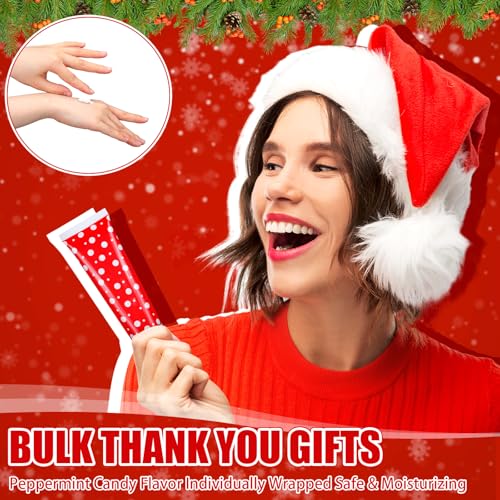 50 Pcs Christmas Hand Cream Bulk Mini Hand Lotion Candy Cane Scented Peppermint Lotion Christmas Stocking Stuffers Bulk Holiday Gifts Employee Staff Teacher Appreciation Gifts for Coworkers