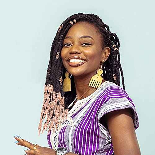 130 Pieces Locs Hair Jewelry for Women Goddess Dreadlocks Accessories kit Faux Locs Beads,Braids Hair Cuffs Decoration Charms (Rose Golden)