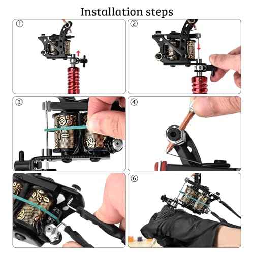 ATOMUS Tattoo Coil Machine Gun 8 Wraps Coil Liner Shader Iron Frame for Tattoo Beginners Starters