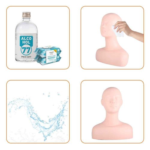 YFSAN Esthetics Mannequin Head with Shoulders, Multi Function Massage Makeup Practice Soft Mannequin Head Model Wig Hat Display