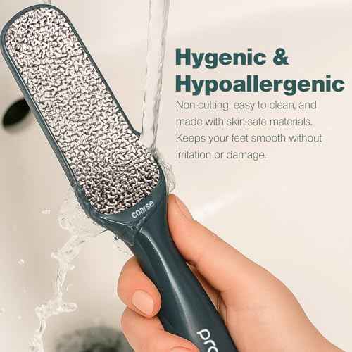 Probelle Double Sided Multidirectional Nickel Foot File Callus Remover - Immediately Reduces calluses and Corns to Powder for Instant Results, Safe Tool (Dark Grey)