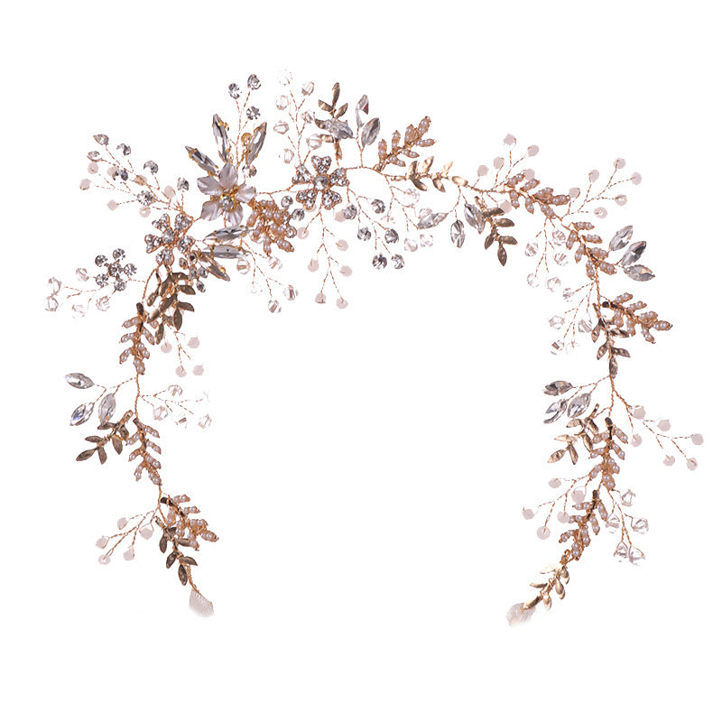 Children's Floral Crystal Headband - Gold