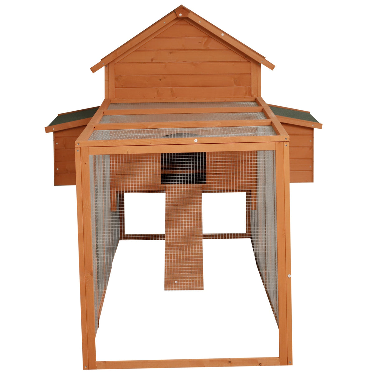 Large Wooden Chicken Coop with Nesting Box and Run - 136.5 Inches