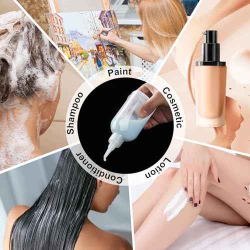 Cosywell Paint Bottles 4Pack 100ml/3.4oz Empty Squeeze Bottles Leak-Proof Refillable Plastic Hair Color Applicator Bottle Paint Storage Containers for Paint Art Crafts Shampoo Liquids(Clear)