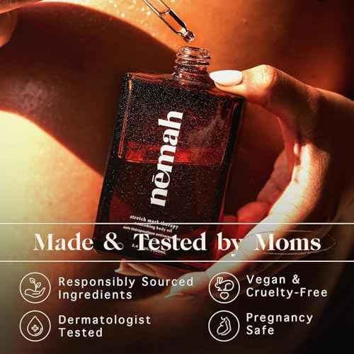 Nemah - Nourishing Belly Oil for Pregnant Women - Hydrating Stretch Mark Oil with Jojoba and Coconut Oil - Vegan & Cruelty-Free - 3.4 fl. oz.