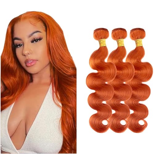 #350 Orange Bundles Body Wave Bundles Human Hair 30 30 30 Inch Unprocessed Brazilian Virgin Weave Hairs Ginger Orange 3 Bundle 50 Gram Per Bundle Human Hair Extensions