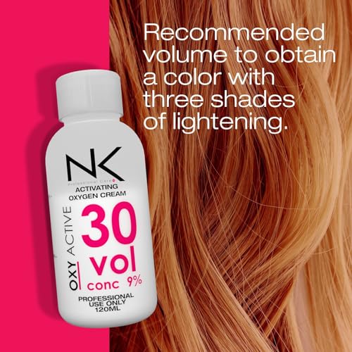NK Professional Care OXY ACTIVE Activating Oxygenated Cream. Cream peroxide developer. Ideal complement for dyes and bleaches. Vol 30 (4oz)