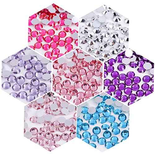 3000 Pieces SS12 3mm Flatback Rhinestones Clear Glass Round Gems Crystals for Nail Art DIY Crafts Clothes Shoes Bags £¨Dark Purple£©