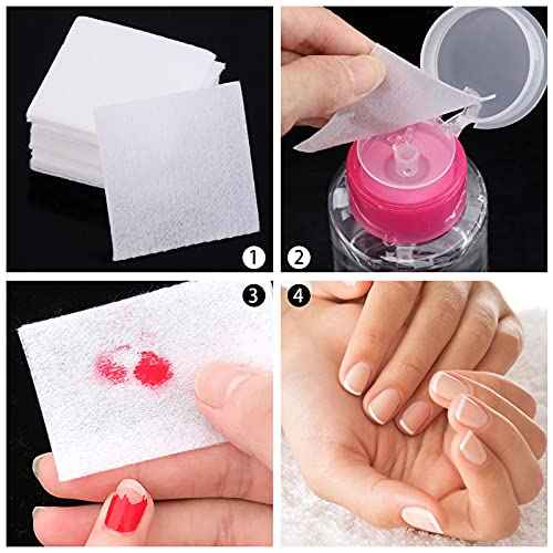 Lint Free Nail Wipes Nail Art Gel Polish Remover Cotton Pads 4 Boxes (1300 Pieces)