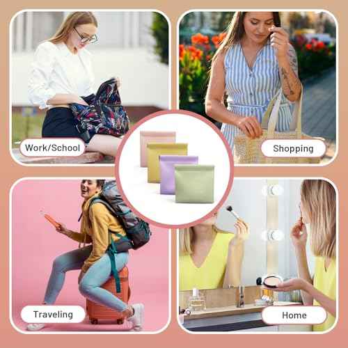 4.72¡Èx4.72¡È Small Pouches for Purse, 4PCS Cute Snap Closure Storages, Mini Organizer for Inside Large Makeup Bag, Organize Cosmetic, Lipstick, Jewelry, Card, Coins in Women's Handbag/Travel