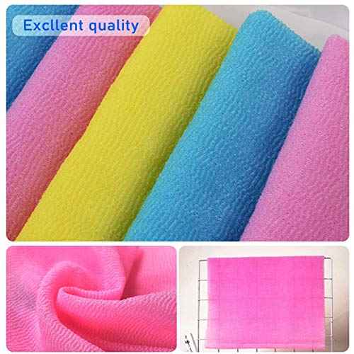 ARCH&M Exfoliating Washcloth Body Scrubber Back Scrubber for Shower Japanese Beauty Washcloth Bath Wash Cloth Korean Exfoliation Luffah Towel Net Sponge Loofah Body Scrub 3 Pack