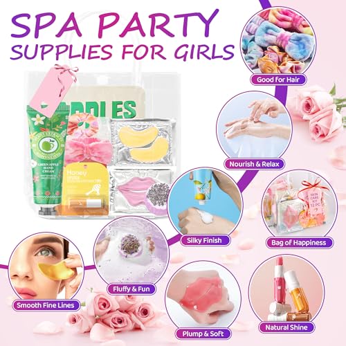 136 PCS Party Favors Bags for Eye Mask Lip Balm Hand Cream & Face Mask Skincare, Foot Spa Bath Bomb & Headband, Bachelorette Party, Retirement Graduation, Friendship, Sister & Birthday Gifts for Women