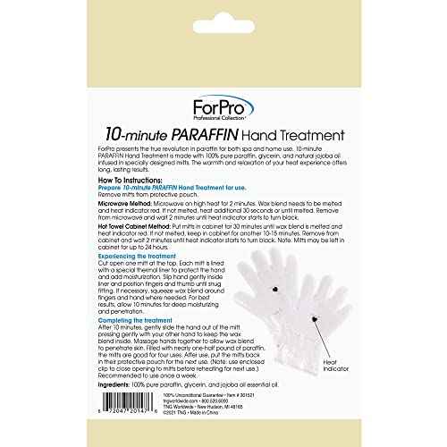 ForPro Professional Collection 10-Minute Paraffin Hand Treatment, Spa and Home Treatment Gloves, Fragrance Free, One-Pair