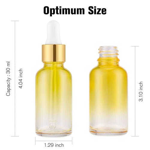PrettyCare Glass Eye Dropper Bottles 99 Pack, 1oz (30ml) Rainbow Empty Thick Bottles Bulk with Leakproof Golden Caps - With Labels & Funnels for Storage, Travel, Essential Oils, Cuticle, Tinctures