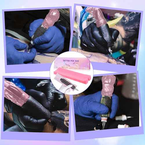 200 Pcs Large Tattoo Machine Pen Covers, 2 x 7.1 inches Pink Plastic Pens Type Bag Disposable Pen Machine Bags for Most Wireless T Tattoo Professional Artist Pens Machines Supplies
