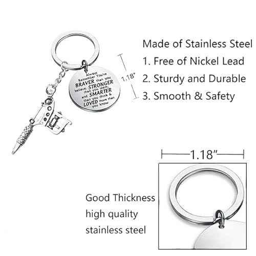 BNQL Tattoo Keychain Tattoo Gift for Tattoo Lover Gifts Tattooist Tattoo Artist Gifts Tattooer Gifts Tattoo Machine Keychain