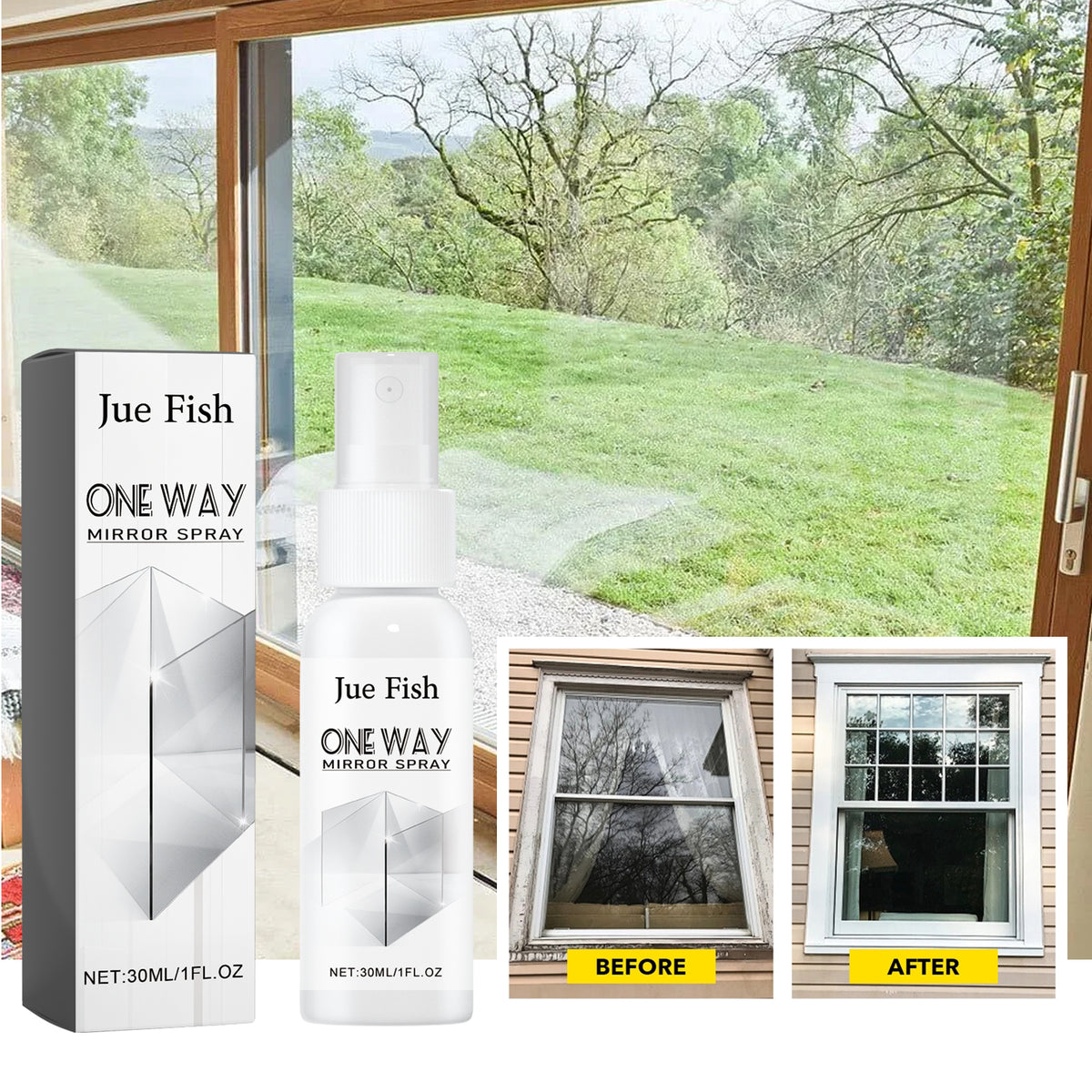 Reflective One-Way Mirror Spray for Windows & Glass - 30ml