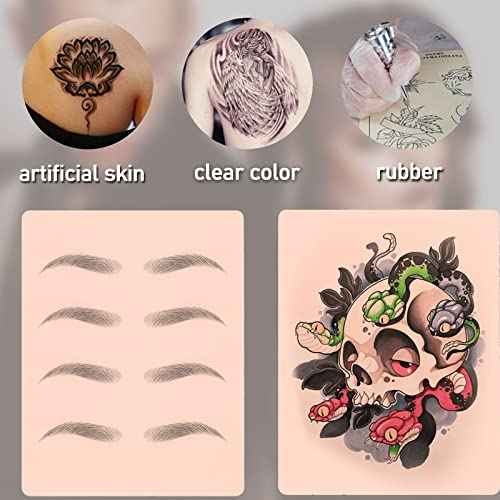 SOTICA 12PCS Double-Sided Tattoo Practice Skin - Fake Latex Skin for Eyebrows and Lip Tattoo Supplies