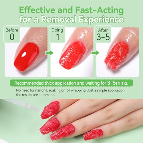 Born Pretty Magic Gel Nail Polish Remover, HEMA&TPO FREE,Quickly Remove Nail Polish in 2-5 Minutes,No Need for Foil Soaking Or Wrapping