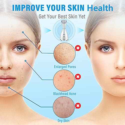 Face Steamer for Facial Deep Cleaning Nano Ionic Face Steamer Warm Mist Humidifier Face Steamer Home Sauna SPA Face with 4 Piece Stainless Steel Skin Kit,Hair Band,Wash Face Sponge