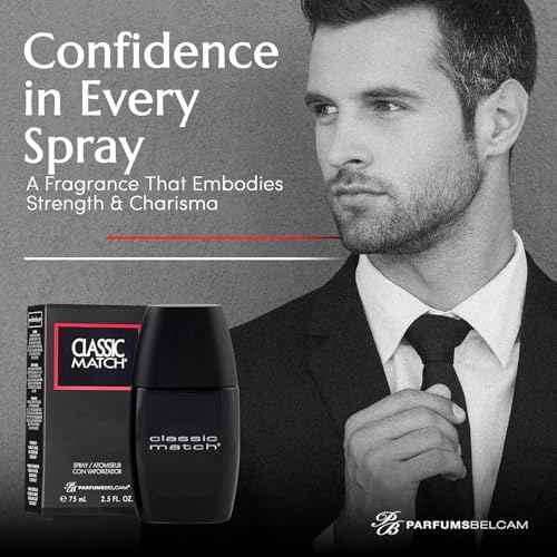 PB ParfumsBelcam CM Noir Eau De Toilette Spray for Men ? Fresh Fougere Cologne, Bergamot, Basil, Patchouli, Long-Lasting Scent, Masculine Fragrance ? 2.5 Fl Oz