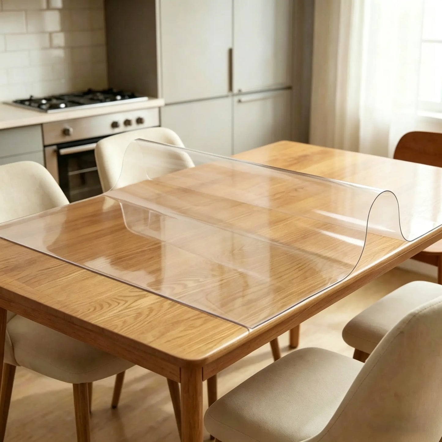 Clear PVC Table Cover - Waterproof Dining Table Protector