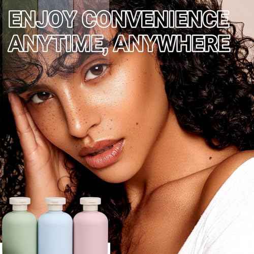 ASEVAT 8.8oz 3Pcs Plastic Refillable Travel Shampoo and Conditioner Bottles Refillable Travel Bottle with Flip Cap Plastic Shampoo and Conditioner Bottles