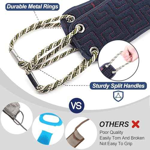 Exfoliating Back Scrubber for Shower, 38 Inches Long Back Exfoliator with Two Handles for Men and Women Acne, Double-Sided Bath Back Washer Body Cleaner to Scrub Your Skin