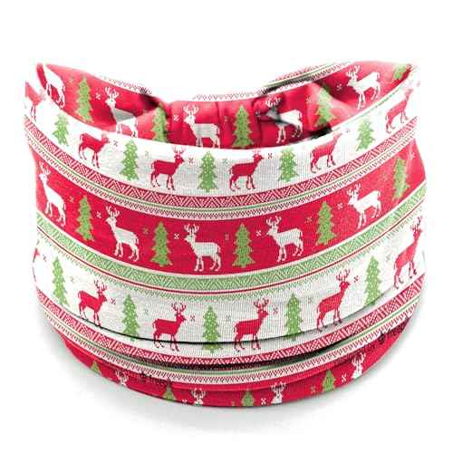 4Pcs Christmas Headbands for Women - Snowflake Plaid Holiday Hair Bands, Festive Gift Hair Accessories (Plaid)