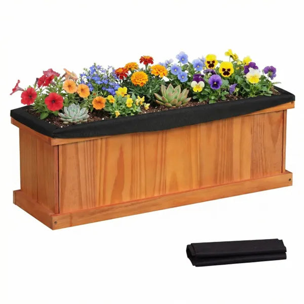 Detachable Bottom Pine Planter Box for Herbs & Vegetables - 28x9.5x10