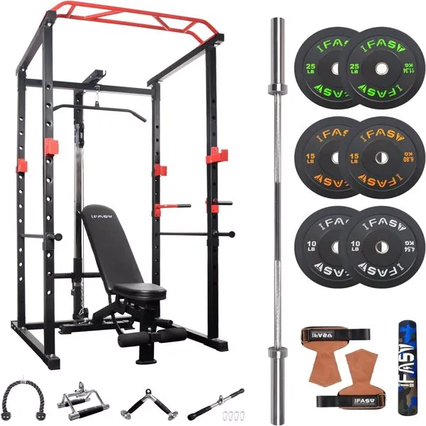 Multi-Functional Power Cage and Adjustable Pull-Up Squat Rack