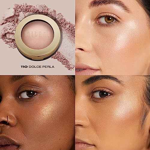 Milani Highlighter Makeup - Baked Contour Powder & Face Highligher, Made in Italy - Dolce Perla