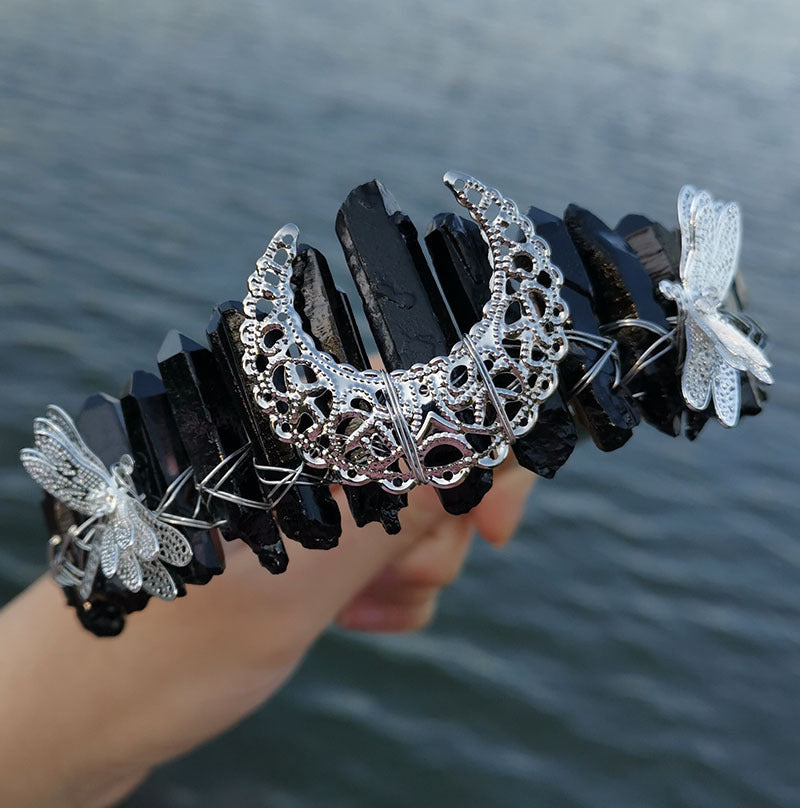 Handmade Dragonfly Hairband for Bridal and Special Occasions - Moon Crown Accessory