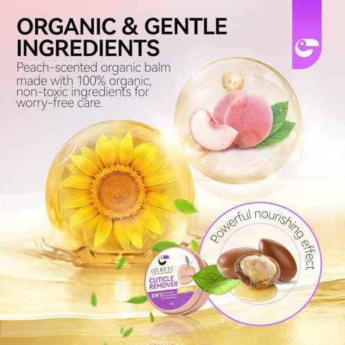 gelike ec Cuticle Cream for Dry Damaged Cuticles Organic Nail Cuticle Remover for Dry, Rough Hands Cracked Rigid Skin - Professional for Salon Home Use